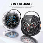 ENKAY ハットプリンス 2イン1 単色PCウォッチカバー フルカバレッジPMMAソフトフィルム付き、Samsung Galaxy Watch8 Classic 46mm用