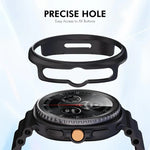 ENKAY ハットプリンス 2イン1 単色PCウォッチカバー フルカバレッジPMMAソフトフィルム付き、Samsung Galaxy Watch8 Classic 46mm用