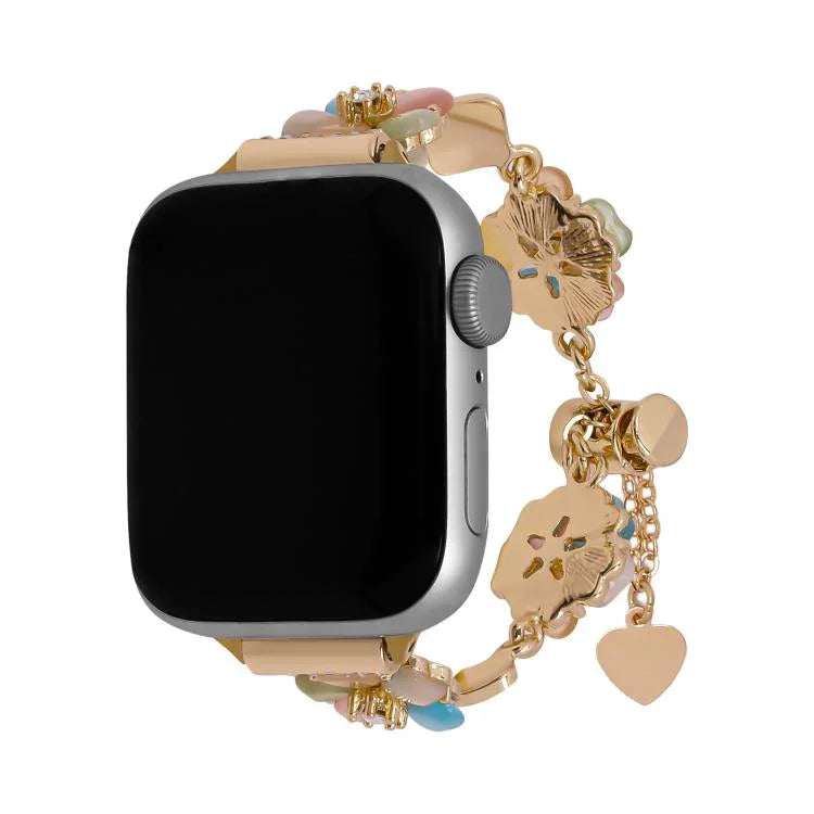四つ葉のクローバーチェーン合金ウォッチバンド、Apple Watch 46mm / 49mm / 45mm / 44mm用、Apple Watch 42mm / 41mm / 40mm / 38mm用