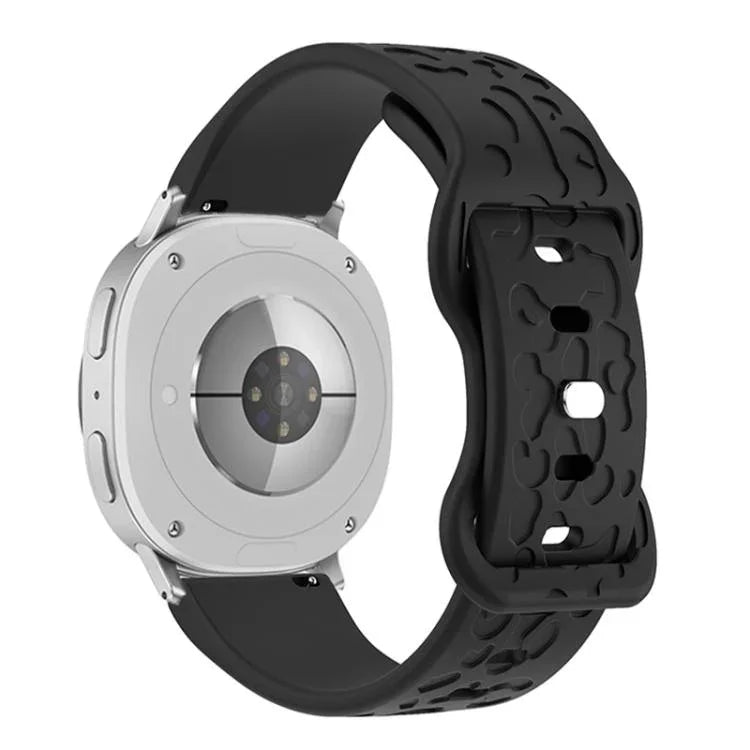 凹型レオパード バタフライバックル シリコンウォッチバンド、Samsung Galaxy Watch8 / Watch8 Classic用