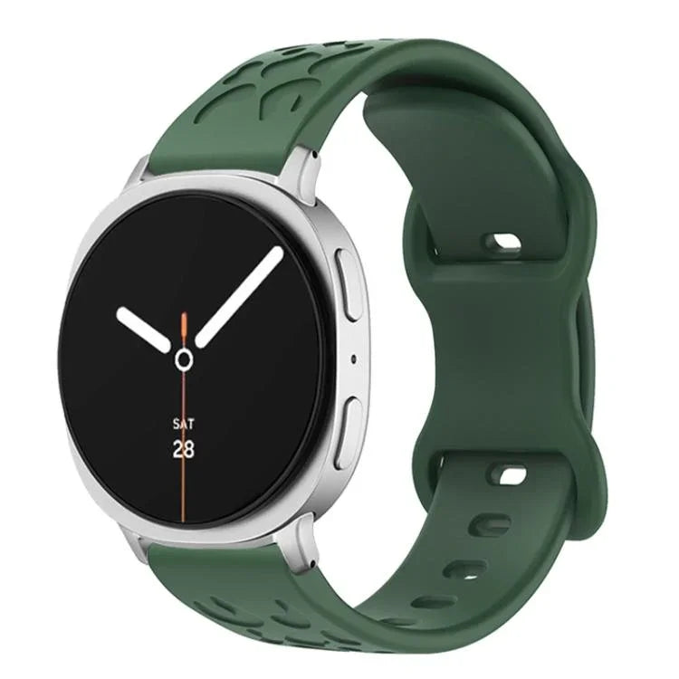 凹型レオパード バタフライバックル シリコンウォッチバンド、Samsung Galaxy Watch8 / Watch8 Classic用