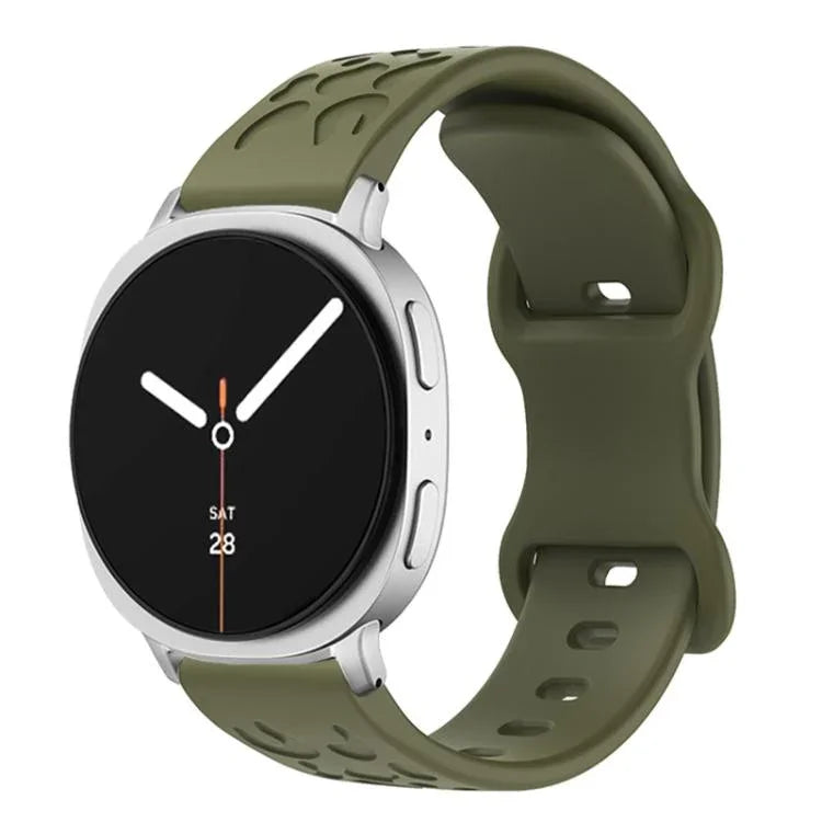 凹型レオパード バタフライバックル シリコンウォッチバンド、Samsung Galaxy Watch8 / Watch8 Classic用