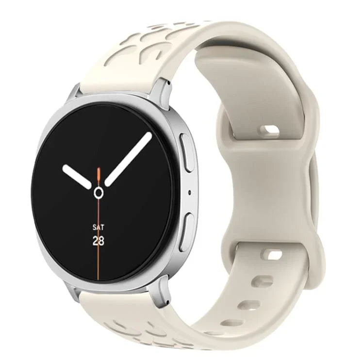凹型レオパード バタフライバックル シリコンウォッチバンド、Samsung Galaxy Watch8 / Watch8 Classic用