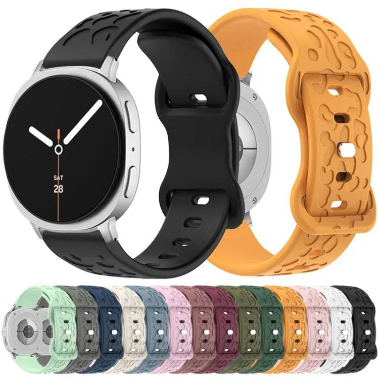 凹型レオパード バタフライバックル シリコンウォッチバンド、Samsung Galaxy Watch8 / Watch8 Classic用