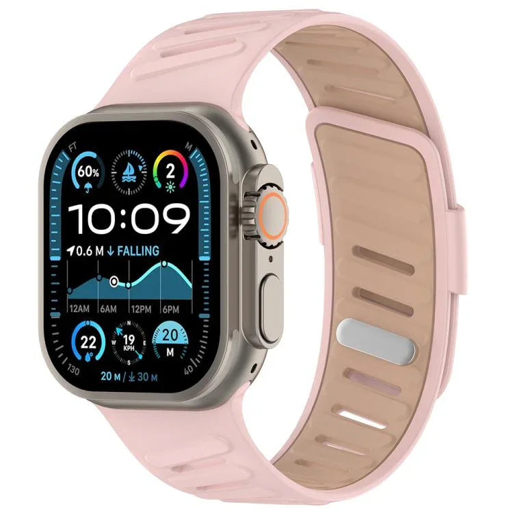 斜めバックル通気性ツートーンシリコンウォッチバンド、Apple Watch 46mm / 49mm / 45mm / 44mm用