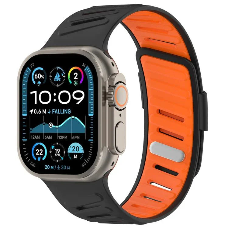 斜めバックル通気性ツートーンシリコンウォッチバンド、Apple Watch 46mm / 49mm / 45mm / 44mm用