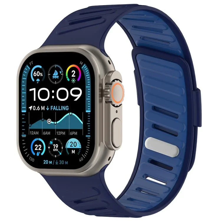 斜めバックル通気性ツートーンシリコンウォッチバンド、Apple Watch 46mm / 49mm / 45mm / 44mm用