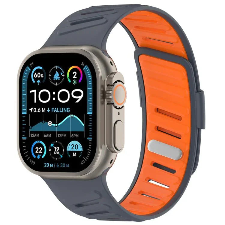 斜めバックル通気性ツートーンシリコンウォッチバンド、Apple Watch 46mm / 49mm / 45mm / 44mm用