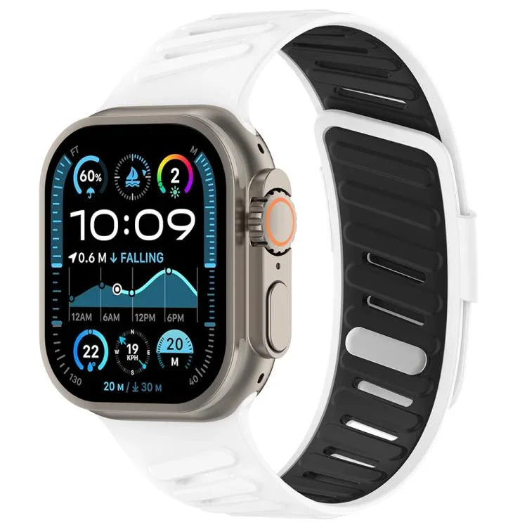 斜めバックル通気性ツートーンシリコンウォッチバンド、Apple Watch 46mm / 49mm / 45mm / 44mm用