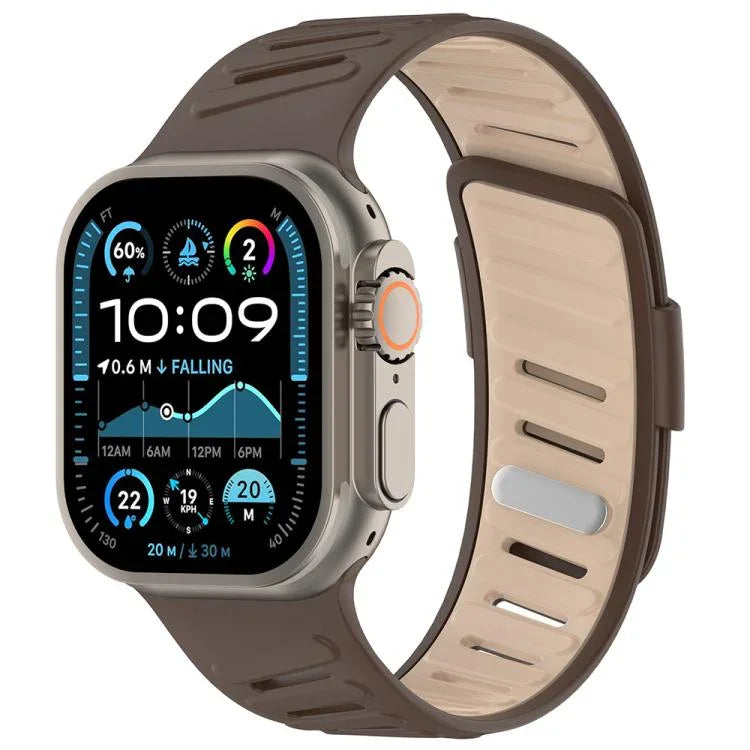 斜めバックル通気性ツートーンシリコンウォッチバンド、Apple Watch 46mm / 49mm / 45mm / 44mm用
