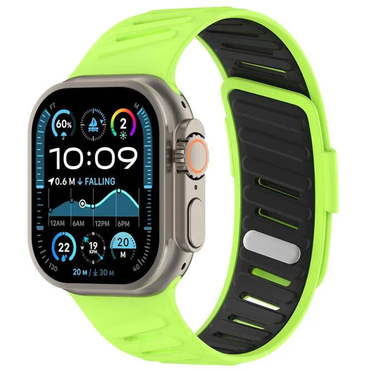 斜めバックル通気性ツートーンシリコンウォッチバンド、Apple Watch 46mm / 49mm / 45mm / 44mm用