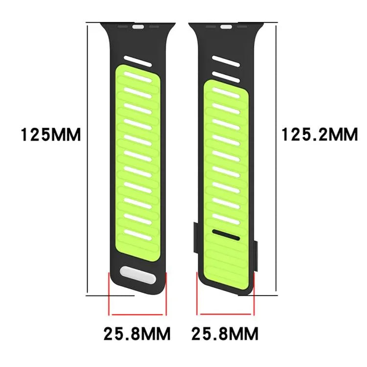斜めバックル通気性ツートーンシリコンウォッチバンド、Apple Watch 46mm / 49mm / 45mm / 44mm用