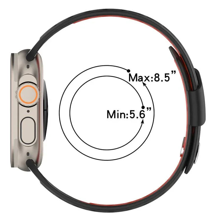 斜めバックル通気性ツートーンシリコンウォッチバンド、Apple Watch 46mm / 49mm / 45mm / 44mm用