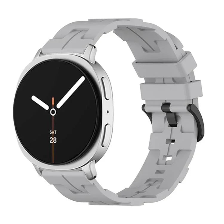 ブラックバックル ラウンドテール シリコンウォッチバンド、Samsung Galaxy Watch8 / Watch8 Classic用