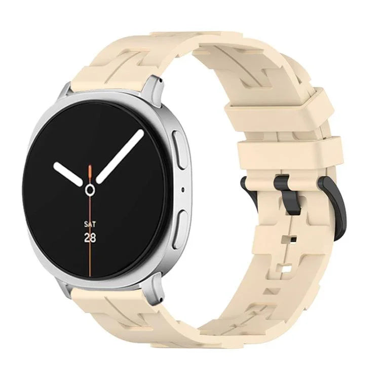 ブラックバックル ラウンドテール シリコンウォッチバンド、Samsung Galaxy Watch8 / Watch8 Classic用