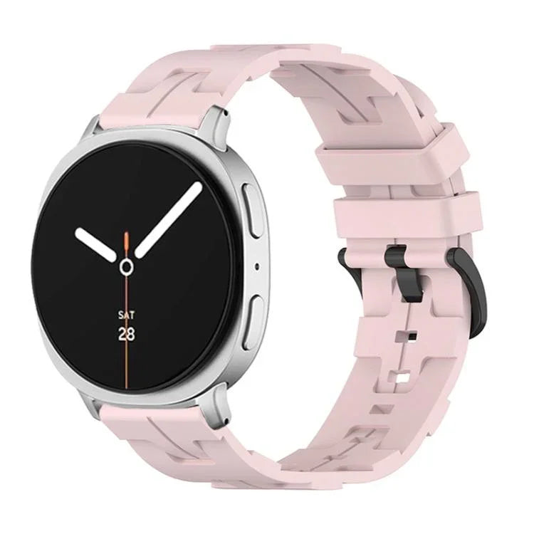 ブラックバックル ラウンドテール シリコンウォッチバンド、Samsung Galaxy Watch8 / Watch8 Classic用
