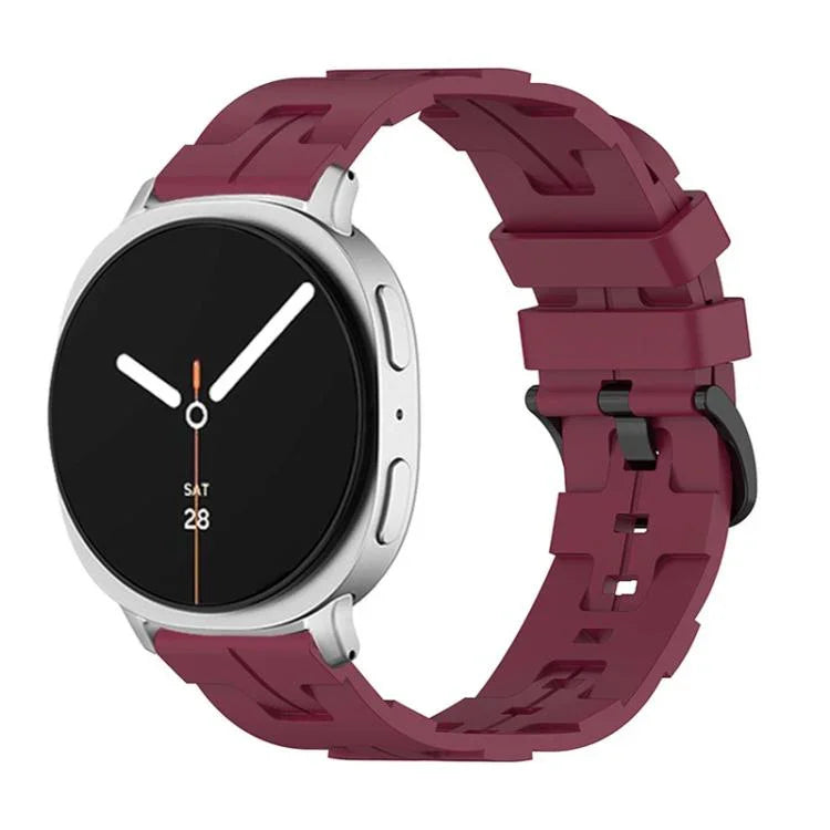 ブラックバックル ラウンドテール シリコンウォッチバンド、Samsung Galaxy Watch8 / Watch8 Classic用