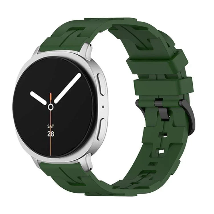 ブラックバックル ラウンドテール シリコンウォッチバンド、Samsung Galaxy Watch8 / Watch8 Classic用