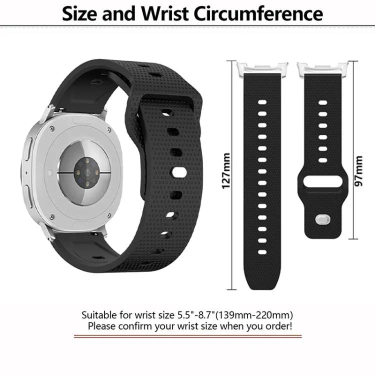 ラウンドドット スタッドバックル シリコンウォッチバンド、Samsung Galaxy Watch8 / Watch8 Classic用