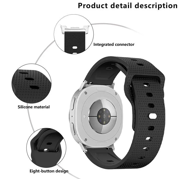 ラウンドドット スタッドバックル シリコンウォッチバンド、Samsung Galaxy Watch8 / Watch8 Classic用