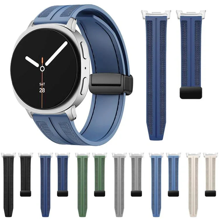 折りたたみマグネットバックル ハイブリッド ナイロン シリコンウォッチバンド、Samsung Galaxy Watch8 / Watch8 Classic用