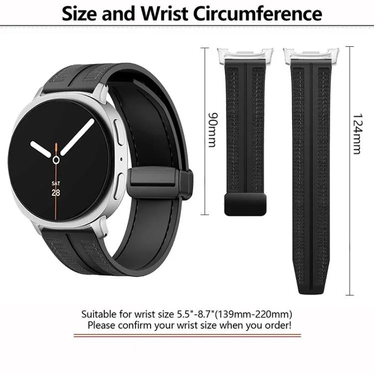 折りたたみマグネットバックル ハイブリッド ナイロン シリコンウォッチバンド、Samsung Galaxy Watch8 / Watch8 Classic用