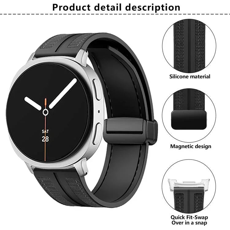 折りたたみマグネットバックル ハイブリッド ナイロン シリコンウォッチバンド、Samsung Galaxy Watch8 / Watch8 Classic用