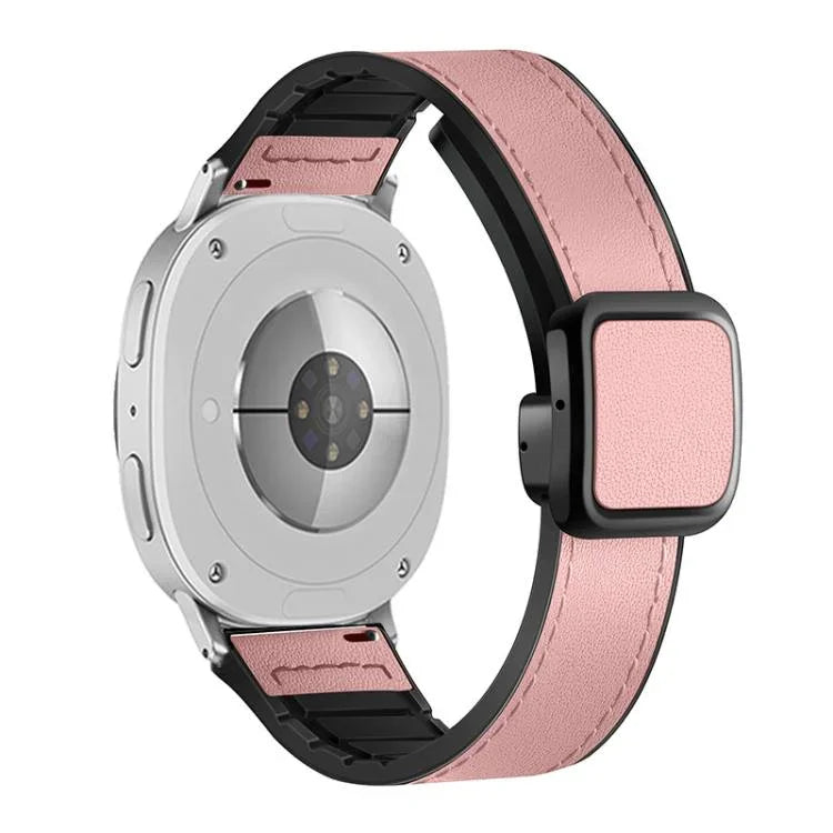 スクエアマグネットバックルレザーケースシリコンウォッチバンド、Samsung Galaxy Watch8 / Watch8 Classic用