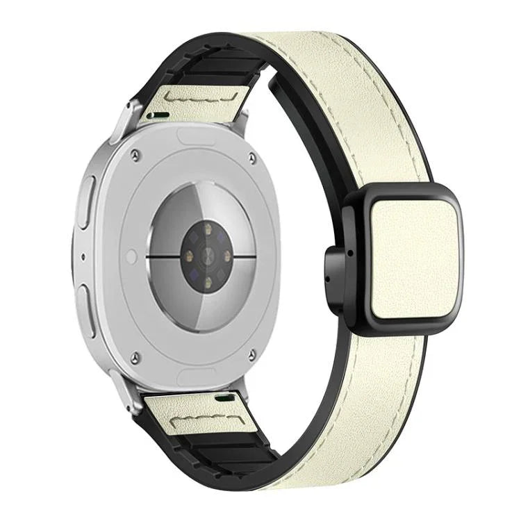 スクエアマグネットバックルレザーケースシリコンウォッチバンド、Samsung Galaxy Watch8 / Watch8 Classic用