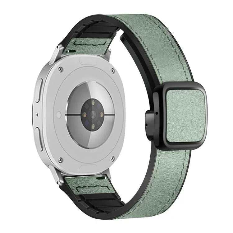 スクエアマグネットバックルレザーケースシリコンウォッチバンド、Samsung Galaxy Watch8 / Watch8 Classic用