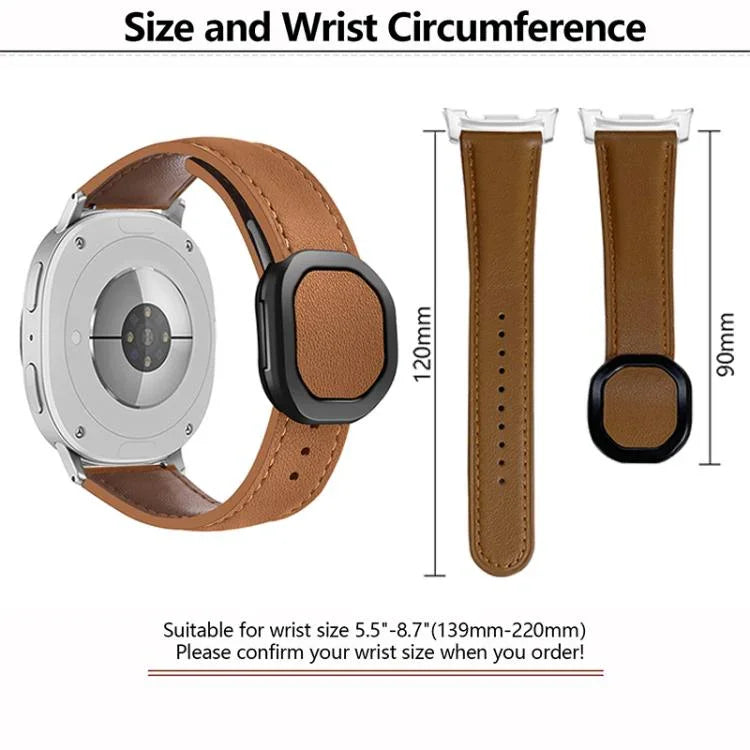 マグネット折りたたみ本革バックルウォッチバンド、Samsung Galaxy Watch8 / Watch8 Classic用