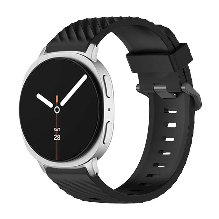 ブラックバックルスプルースシリコンウォッチバンド、Samsung Galaxy Watch8 / Watch8 Classic用
