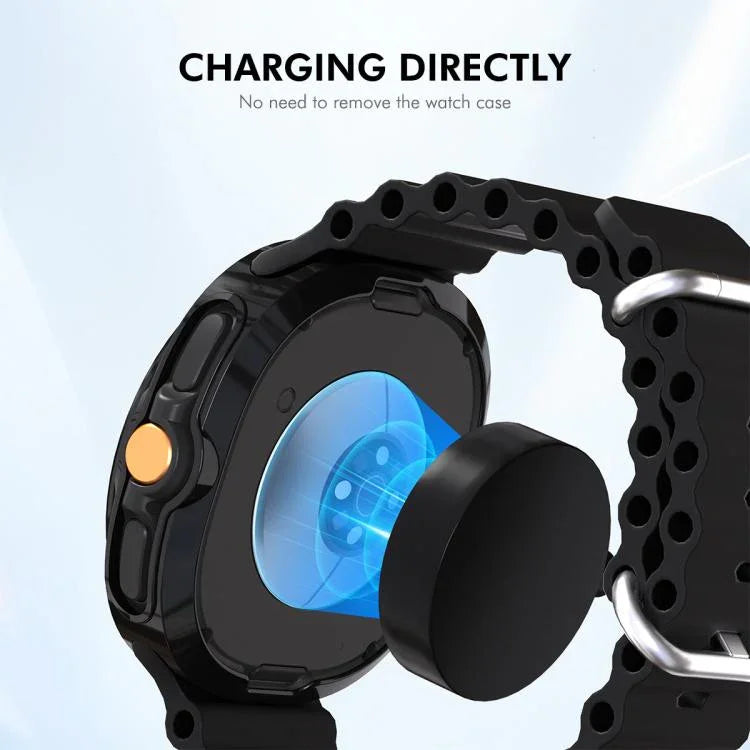 ENKAY Hat-Prince 2-in-1 電気めっき ソフトTPUカバー フルカバレッジ PMMAソフトフィルム付き、Samsung Galaxy Watch8 Classic 46mm用
