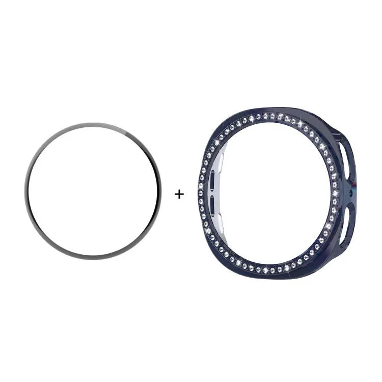 ENKAY Hat-Prince ダイヤモンド PCウォッチカバー フルカバレッジ PMMAソフトフィルム付き、Samsung Galaxy Watch8 44mm用、Samsung Galaxy Watch8 40mm用