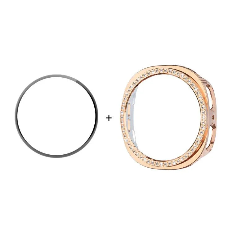 ENKAY Hat-Prince ダイヤモンド PCウォッチカバー フルカバレッジ PMMAソフトフィルム付き、Samsung Galaxy Watch8 44mm用、Samsung Galaxy Watch8 40mm用