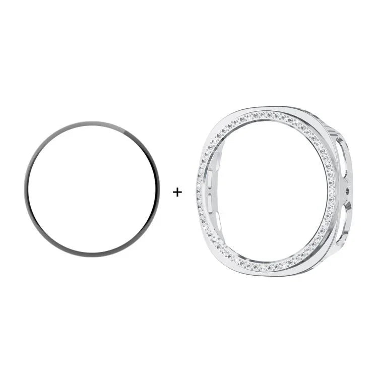 ENKAY Hat-Prince ダイヤモンド PCウォッチカバー フルカバレッジ PMMAソフトフィルム付き、Samsung Galaxy Watch8 44mm用、Samsung Galaxy Watch8 40mm用