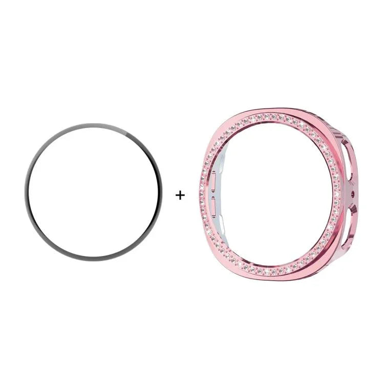 ENKAY Hat-Prince ダイヤモンド PCウォッチカバー フルカバレッジ PMMAソフトフィルム付き、Samsung Galaxy Watch8 44mm用、Samsung Galaxy Watch8 40mm用