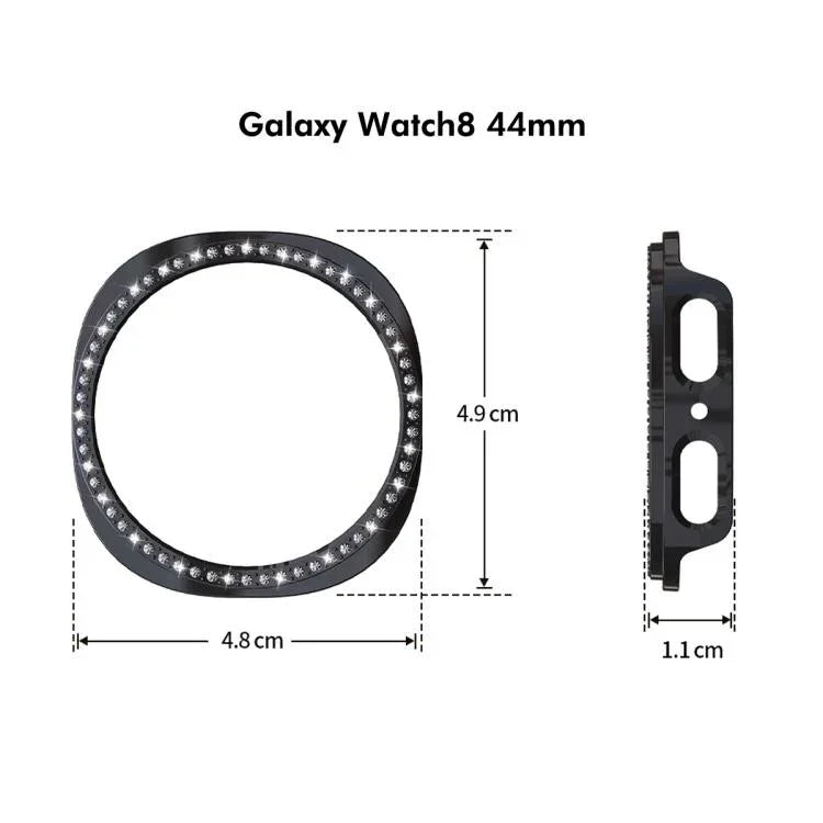 ENKAY Hat-Prince ダイヤモンド PCウォッチカバー フルカバレッジ PMMAソフトフィルム付き、Samsung Galaxy Watch8 44mm用、Samsung Galaxy Watch8 40mm用