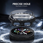 ENKAY Hat-Prince ダイヤモンド PCウォッチカバー フルカバレッジ PMMAソフトフィルム付き、Samsung Galaxy Watch8 44mm用、Samsung Galaxy Watch8 40mm用