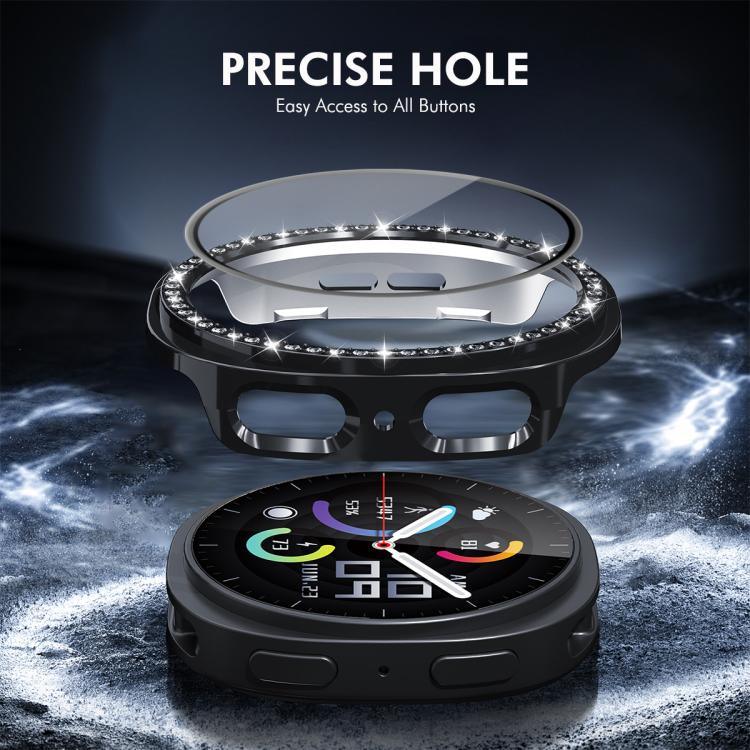 ENKAY Hat-Prince ダイヤモンド PCウォッチカバー フルカバレッジ PMMAソフトフィルム付き、Samsung Galaxy Watch8 44mm用、Samsung Galaxy Watch8 40mm用