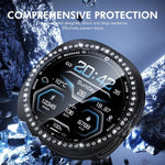 ENKAY Hat-Prince ダイヤモンド PCウォッチカバー フルカバレッジ PMMAソフトフィルム付き、Samsung Galaxy Watch8 44mm用、Samsung Galaxy Watch8 40mm用