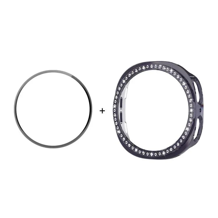 ENKAY Hat-Prince ダイヤモンド PCウォッチカバー フルカバレッジ PMMAソフトフィルム付き、Samsung Galaxy Watch8 44mm用、Samsung Galaxy Watch8 40mm用
