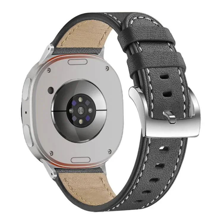 ラウンドテールスクエアバックルレザーウォッチバンド、Samsung Galaxy Watch8 / Watch8 Classic用