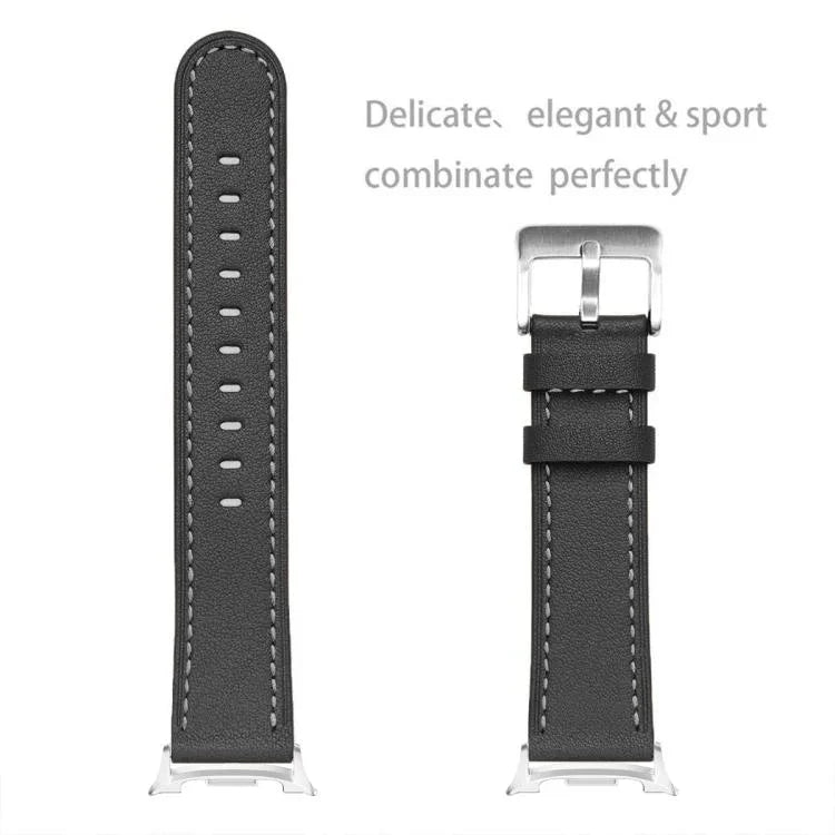 ラウンドテールスクエアバックルレザーウォッチバンド、Samsung Galaxy Watch8 / Watch8 Classic用