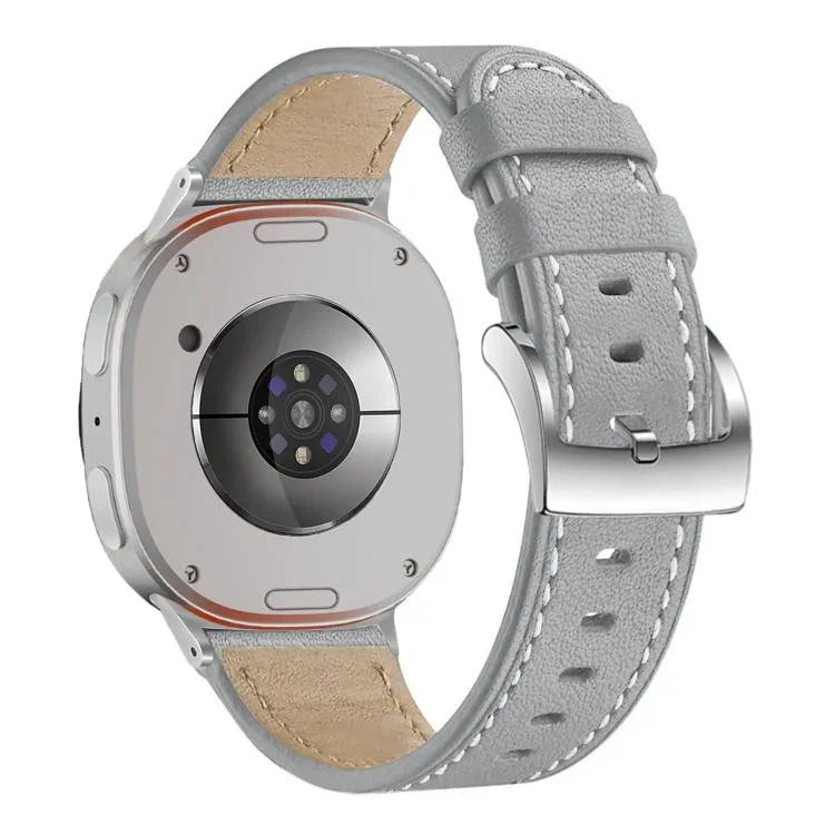 ラウンドテールスクエアバックルレザーウォッチバンド、Samsung Galaxy Watch8 / Watch8 Classic用