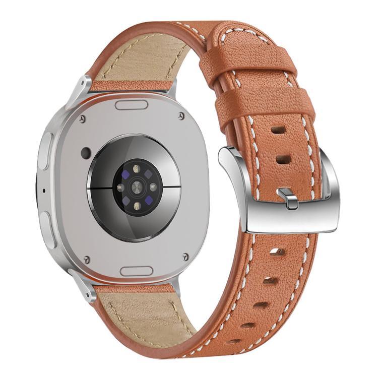 ラウンドテールスクエアバックルレザーウォッチバンド、Samsung Galaxy Watch8 / Watch8 Classic用