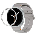 ダイヤモンドベゼルと波状グレインステッチカラーバックルシリコンウォッチバンド、Samsung Galaxy Watch8 44mm用、Samsung Galaxy Watch8 40mm用