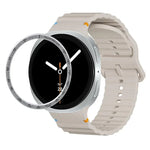スピードベゼルと波状グレインステッチカラーバックルシリコンウォッチバンド、Samsung Galaxy Watch8 44mm用、Samsung Galaxy Watch8 40mm用