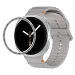 スピードベゼルと波状グレインステッチカラーバックルシリコンウォッチバンド、Samsung Galaxy Watch8 44mm用、Samsung Galaxy Watch8 40mm用