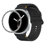 スピードベゼルと波状グレインステッチカラーバックルシリコンウォッチバンド、Samsung Galaxy Watch8 44mm用、Samsung Galaxy Watch8 40mm用